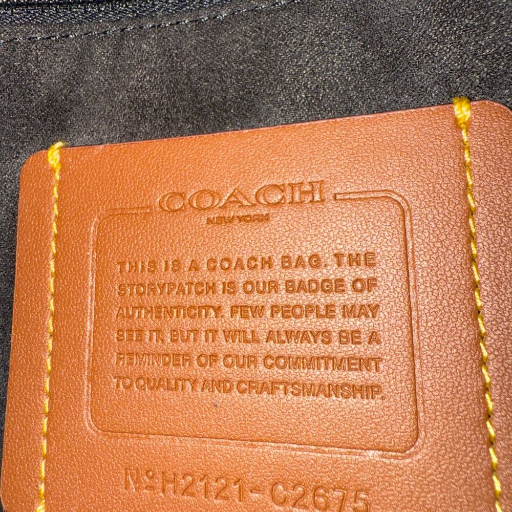 Coach Black Leather Hitch Backpack - Picture 6 of 6